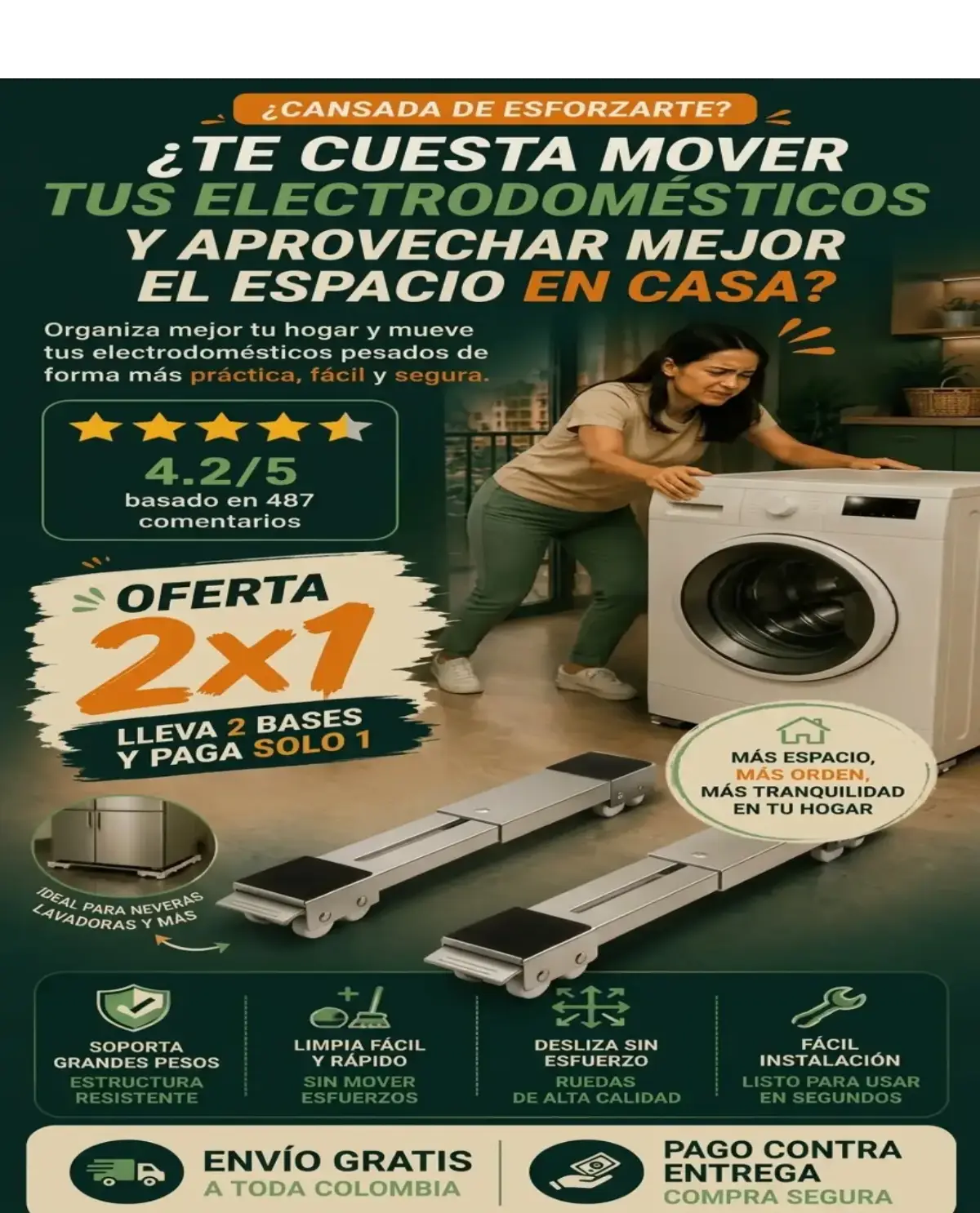 🥇Bases Móviles Con Ruedas y Freno. Gran Oferta!