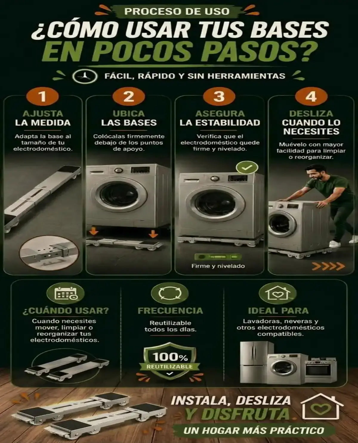 🥇Bases Móviles Con Ruedas y Freno. Gran Oferta!
