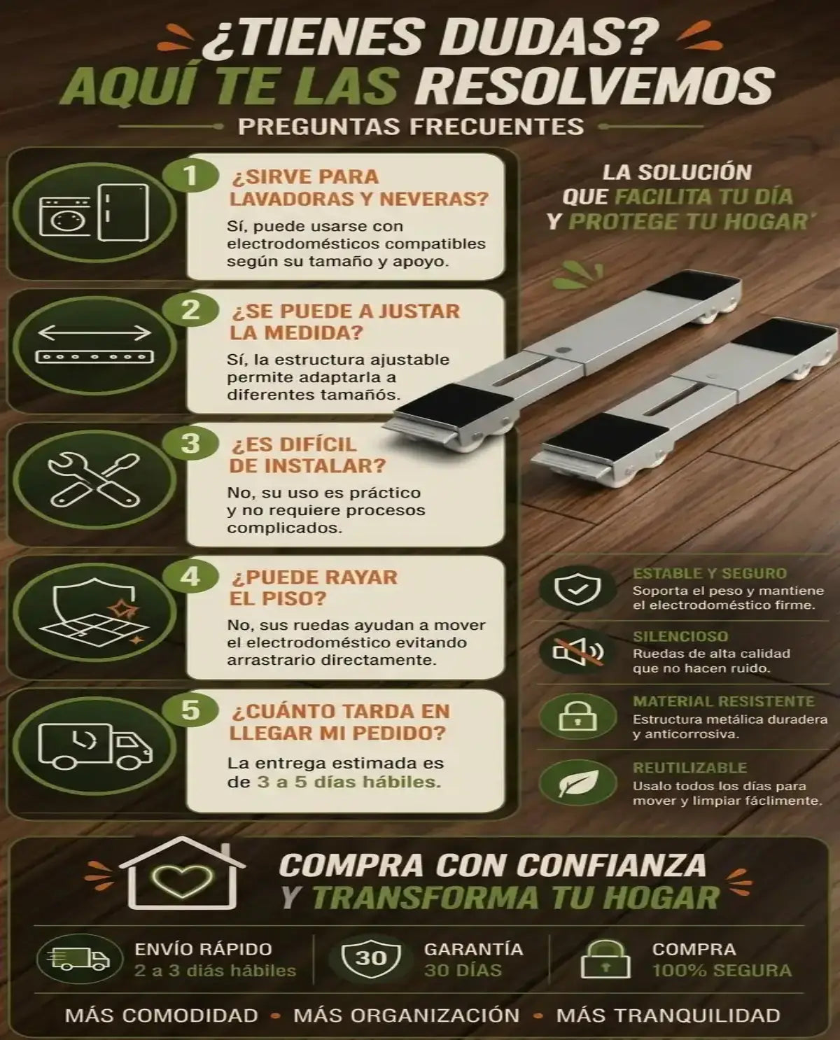🥇Bases Móviles Con Ruedas y Freno. Gran Oferta!