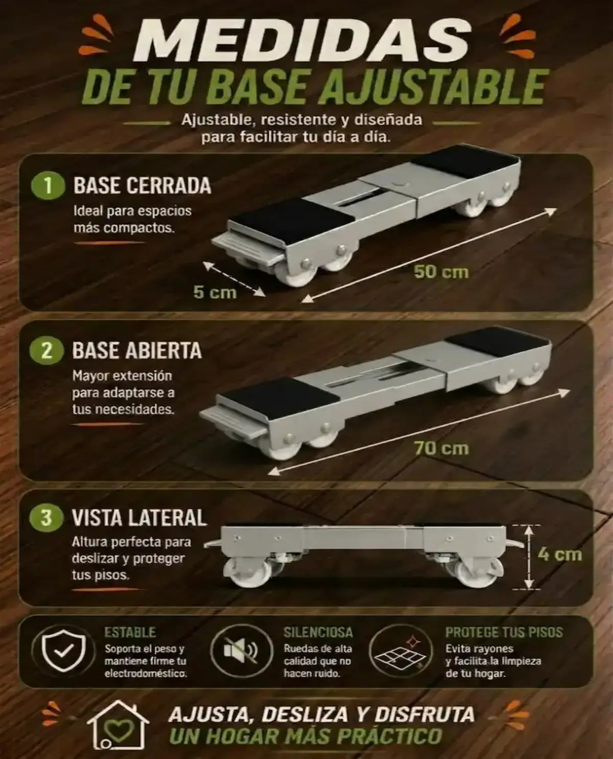 🥇Bases Móviles Con Ruedas y Freno. Gran Oferta!