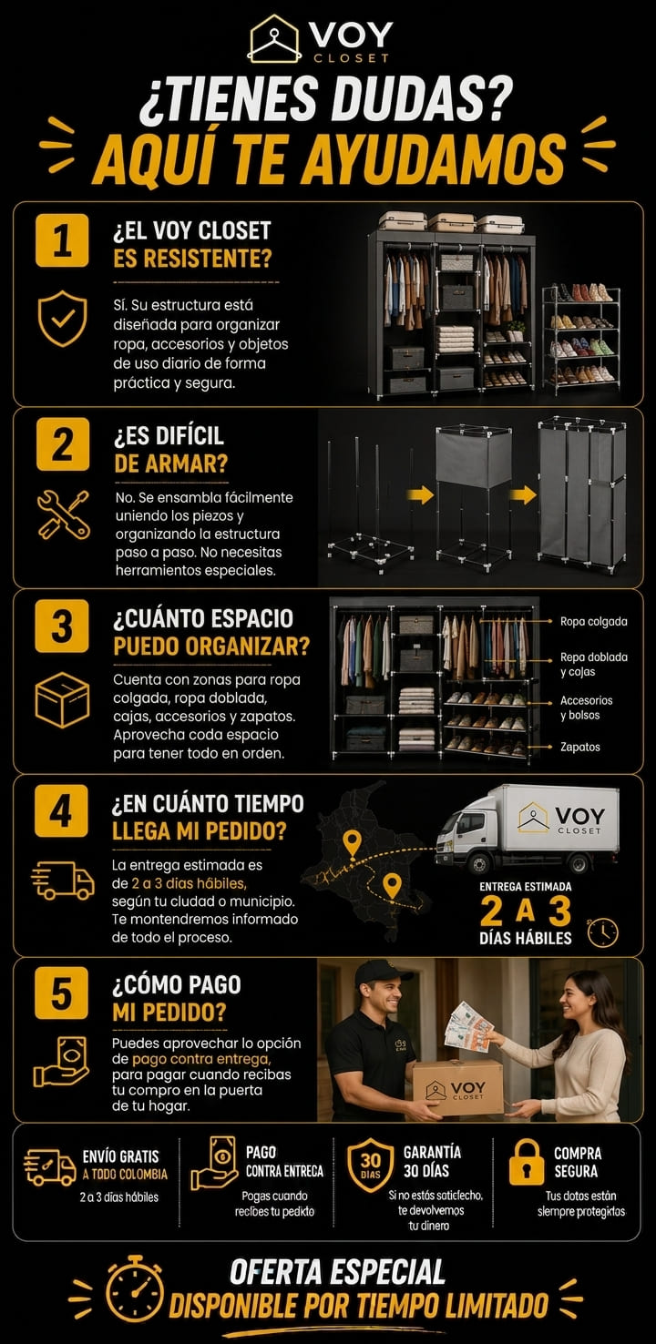 Combo de armario + Zapatero 6 niveles.