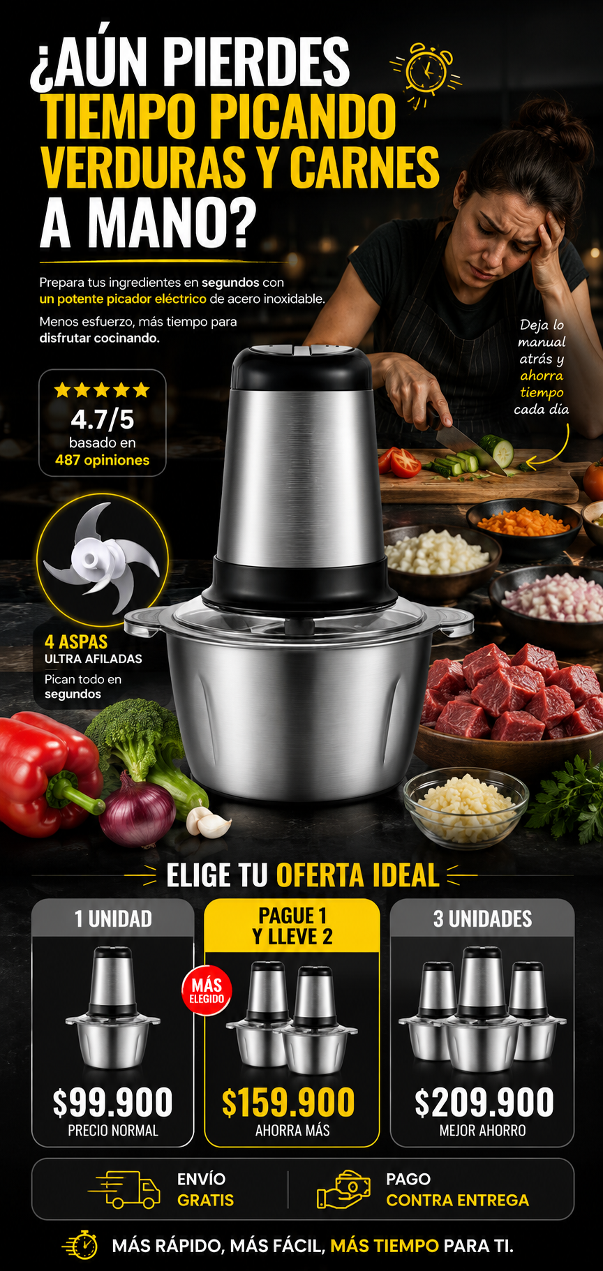 PowerGrind Pro™ | Molino Eléctrico Multifunción 2 Litros